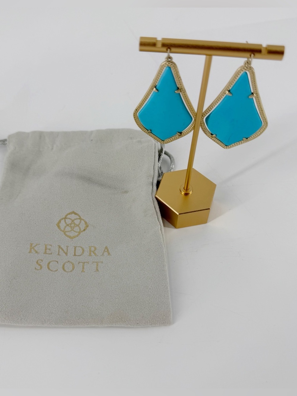 Kendra Scott Alexandra Drop Earrings Blue Gold